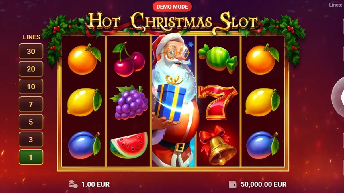 Hot Christmas Slot festive retro arcade interface